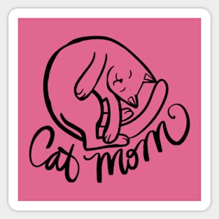 White cat Mom Sticker